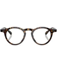 Oliver Peoples - Tortoiseshell Club Round-Frame Glasses - Lyst
