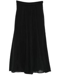 forte_forte - Zip-Fastening Midi Skirt - Lyst