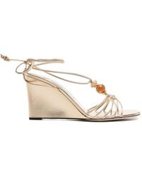 Jimmy Choo - Sandales Lova Wedge À Perles - Lyst