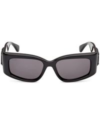 Max Mara Eyewear - Logo-Plaque Rectangle-Frame Sunglasses - Lyst