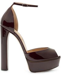 Casadei - Flora Patent Leather Sandals - Lyst