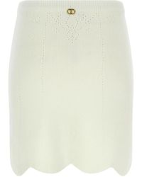Twinset - Pointelle-Detail Mini Skirt - Lyst