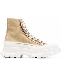 McQueen - Tread Slick Glitter-Embellished Sneakers - Lyst