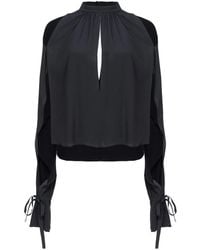 Pinko - Cut-Out Long-Sleeve Blouse - Lyst