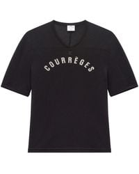 Courreges - Logo-Print Mesh T-Shirt - Lyst