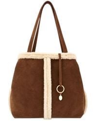 Vanessa Bruno - Large Daily Shearling-Trim Tote Bag - Lyst