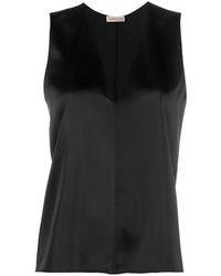 Blanca Vita - V-Neck Satin Tank Top - Lyst