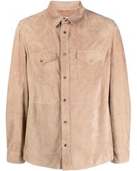 Brunello Cucinelli - Button-up Suede Shirt - Lyst