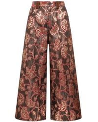 Maliparmi - Gilded Garden Jacquard Wide-Leg Trousers - Lyst