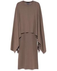 Goen.J - Geribbelde Jurk Met Cape - Lyst