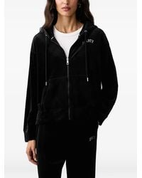 DKNY - Hoodie Varsity En Velours À Logo Strassé - Lyst