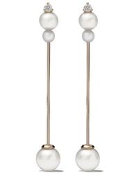 Mizuki - 14Kt Sea Of Beauty Kanzashi Pearl Diamond Earrings - Lyst