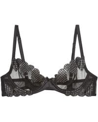 Fleur du Mal - Heart Embroidered Demi Bra - Lyst