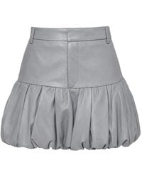 DSquared² - Leather Bubble-Hem Mini Skirt - Lyst