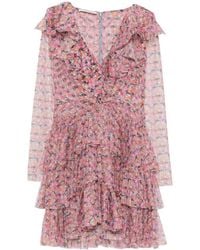 Philosophy Di Lorenzo Serafini - Floral-Print Ruffled Mini Dress - Lyst