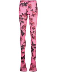 Blumarine - Floral-print Jersey leggings - Lyst
