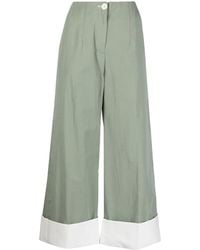 Low Classic - Wide-Leg Turn-Up Trousers - Lyst