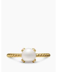 David Yurman - Pearl Classics Pearl And Diamond Ring - Lyst