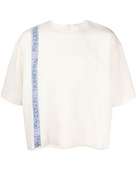 JW Anderson - Logo-stripe Cotton-blend T-shirt - Lyst