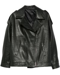 ADRIANNA FERETTI - Leather Biker Jacket - Lyst