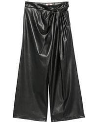 Aniye By - Caly Draped Faux-Leather Trousers - Lyst