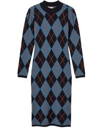 Twinset - Diamond Jacquard Long Knit Dress - Lyst