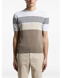 Peserico - Striped Colour-Block T-Shirt - Lyst