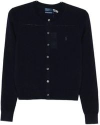 Polo Ralph Lauren - Button-front Embroidered-logo Cardigan - Lyst