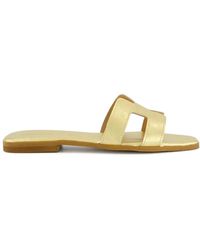 Gibaldi - Joy Metallic Flat Sandals - Lyst