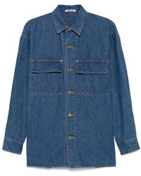 AURALEE Selvedge Light Oz Denim Shirt in Blue for Men | Lyst
