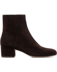 Gianvito Rossi - 45Mm Joelle Suede-Leather Boots - Lyst
