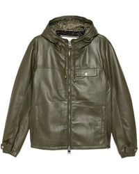 Les Hommes - Leather Hooded Jacket - Lyst