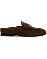 POSA - Mules Façon Mocassins En Daim À Entaille Penny - Lyst