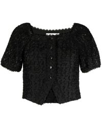 B+ AB - Textured Square-neck Blouse - Lyst