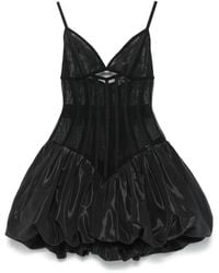 Nissa - Waist-Corset Taffeta Mini Dress - Lyst