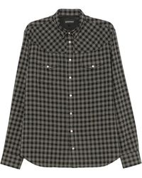 Emporio Armani - Check-Pattern Western-Yoke Shirt - Lyst