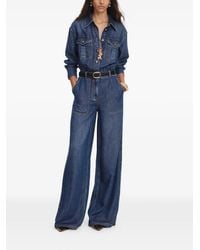 Self-Portrait - Belted Button-Down Jumpsuit - Lyst