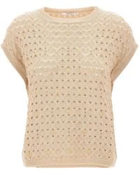 Kangra - Openwork Stud-Embellished Sweater - Lyst