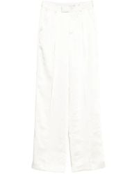 Self-Portrait - Pleated Satin-Finish Tailored Trousers - Lyst