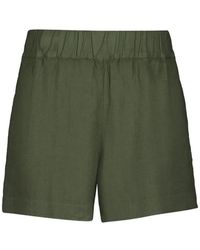 120% Lino - Elasticated-Waist Shorts - Lyst