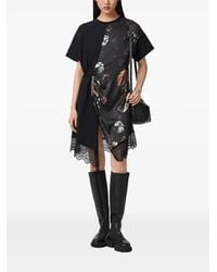 AllSaints - Lana Floral-Print Lace-Trim Midi Dress - Lyst