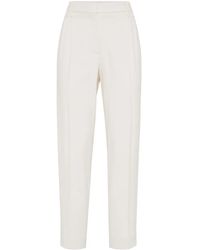 Brunello Cucinelli - Slouchy Viscose-Blend Signature Chain Trousers - Lyst