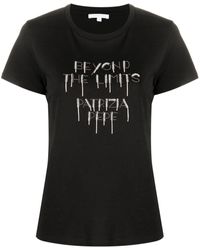 Patrizia Pepe - T-Shirt mit Kristallen - Lyst