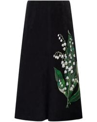 RED Valentino - Floral-Print A-Line Skirt - Lyst