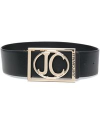 Just Cavalli - Leather Belt With Logo Buckle - Lyst