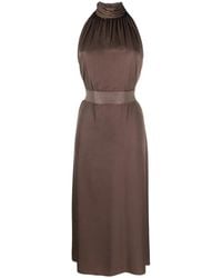 Peserico - Long Dress With A High Collar And Elegant Design - Lyst