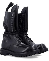 靴 RICK OWENS LACE UP CREEPER Rick Owens Black Lace-Up Creeper Boots Rick Owens