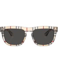 Burberry - Vintage Check-pattern Square-frame Sunglasses - Lyst