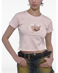 VIVAMUS - Graphic-Print Cropped T-Shirt - Lyst