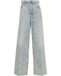 Valentino Garavani - Pressed Crease Wide-Leg Jeans - Lyst